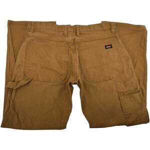 Mens Brown Tan Dickies Duck Canvas Carpenter Utility Work Pants 32x30 act(33x29)